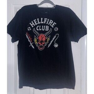 Stranger Things Hellfire Club T-Shirt XL Black Netflix Official Graphic